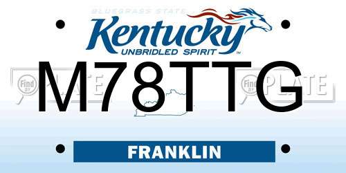 M78TTG Kentucky License Plate