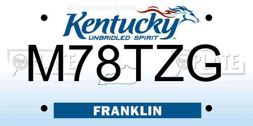 M78TZG Kentucky License Plate
