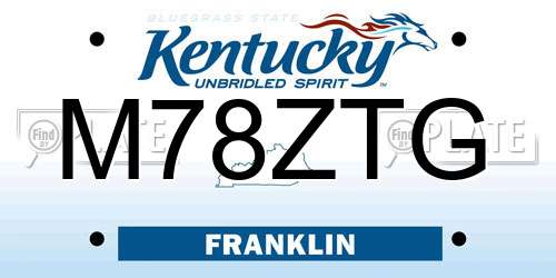 M78ZTG Kentucky License Plate