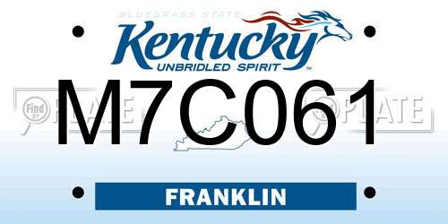 M7C061 Kentucky License Plate