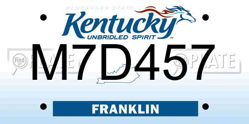 M7D457 Kentucky License Plate
