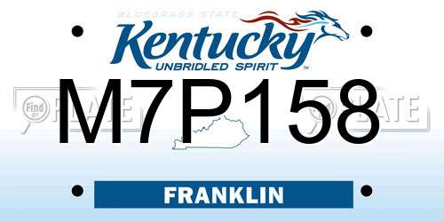M7P158 Kentucky License Plate