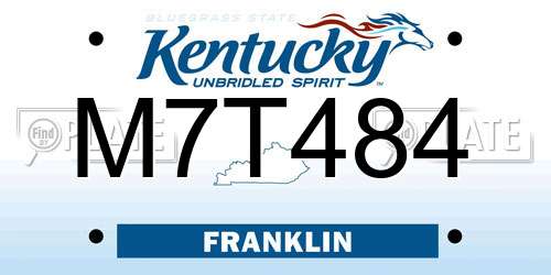 M7T484 Kentucky License Plate