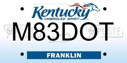 M83DOT Kentucky License Plate