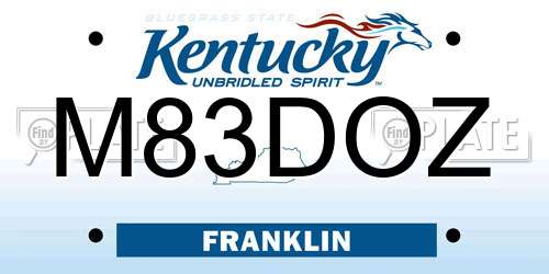 M83DOZ Kentucky License Plate