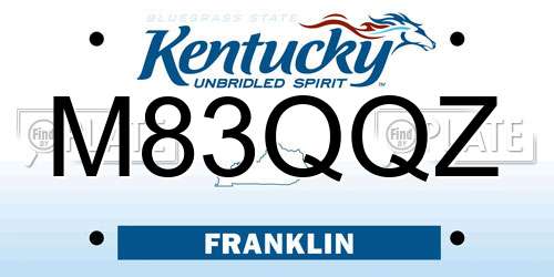 M83QQZ Kentucky License Plate