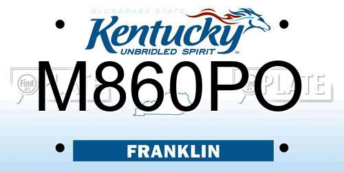 M860PO Kentucky License Plate