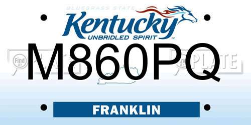 M860PQ Kentucky License Plate