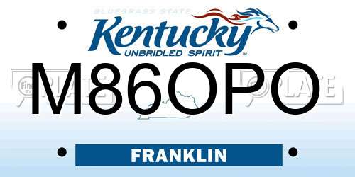 M86OPO Kentucky License Plate