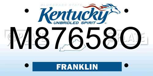 M87658O Kentucky License Plate