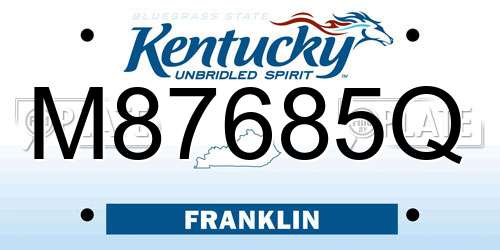 M87685Q Kentucky License Plate