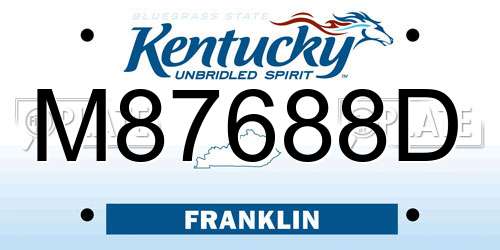 M87688D Kentucky License Plate