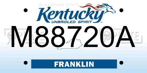 M88720A Kentucky License Plate