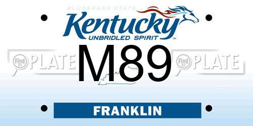M89 Kentucky License Plate