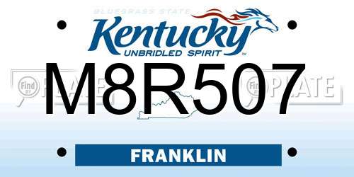 M8R507 Kentucky License Plate