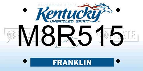 M8R515 Kentucky License Plate