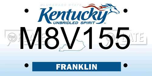 M8V155 Kentucky License Plate