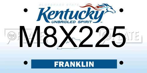 M8X225 Kentucky License Plate