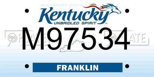 M97534 Kentucky License Plate