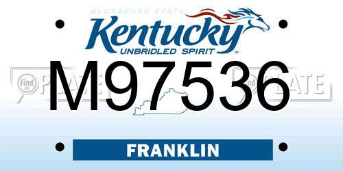 M97536 Kentucky License Plate
