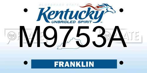 M9753A Kentucky License Plate