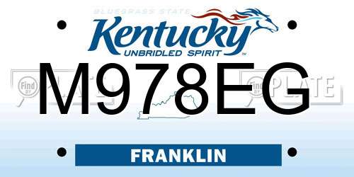 M978EG Kentucky License Plate