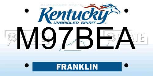 M97BEA Kentucky License Plate