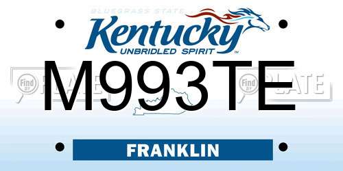 M993TE Kentucky License Plate