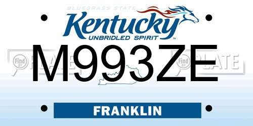M993ZE Kentucky License Plate