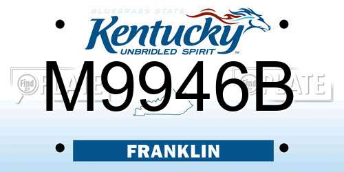 M9946B Kentucky License Plate