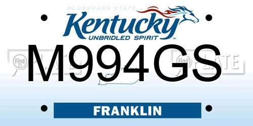 M994GS Kentucky License Plate