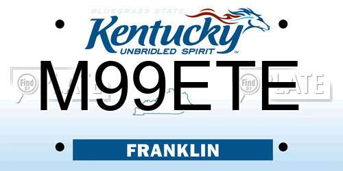 M99ETE Kentucky License Plate