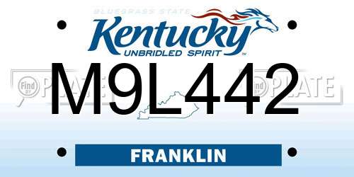 M9L442 Kentucky License Plate