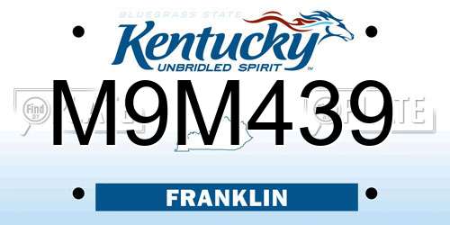 M9M439 Kentucky License Plate