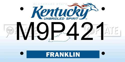 M9P421 Kentucky License Plate