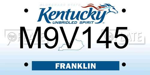 M9V145 Kentucky License Plate