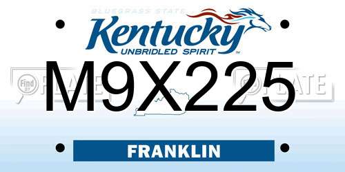 M9X225 Kentucky License Plate