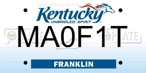 MA0F1T Kentucky License Plate