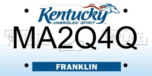 MA2Q4Q Kentucky License Plate