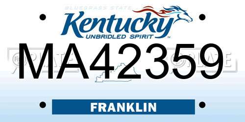 MA42359 Kentucky License Plate