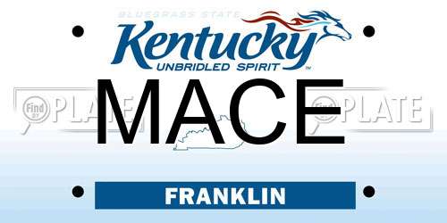 MACE Kentucky License Plate