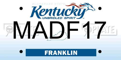 MADF17 Kentucky License Plate