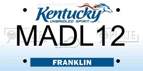 MADL12 Kentucky License Plate