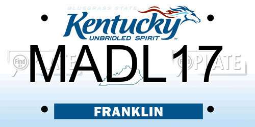 MADL17 Kentucky License Plate