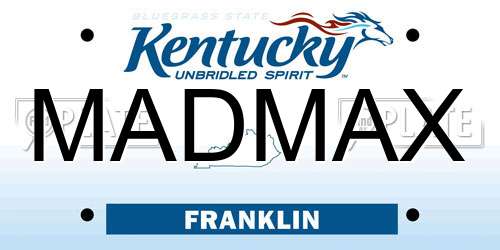 MADMAX Kentucky License Plate