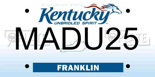 MADU25 Kentucky License Plate
