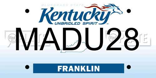 MADU28 Kentucky License Plate