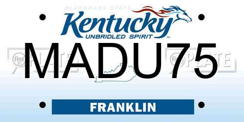 MADU75 Kentucky License Plate