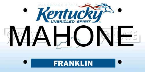 MAHONE Kentucky License Plate