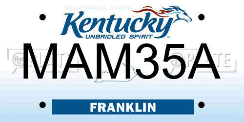 MAM35A Kentucky License Plate